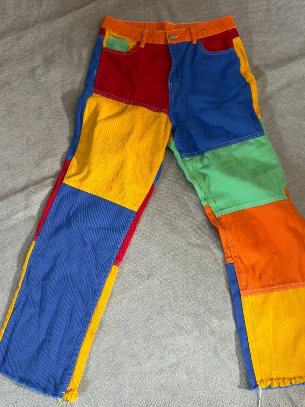 Color Block Jeans Size 29 Cotton Poly Blend